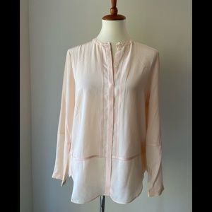 NWT J Crew button down blouse with pretty crochet detailing down front/seams.